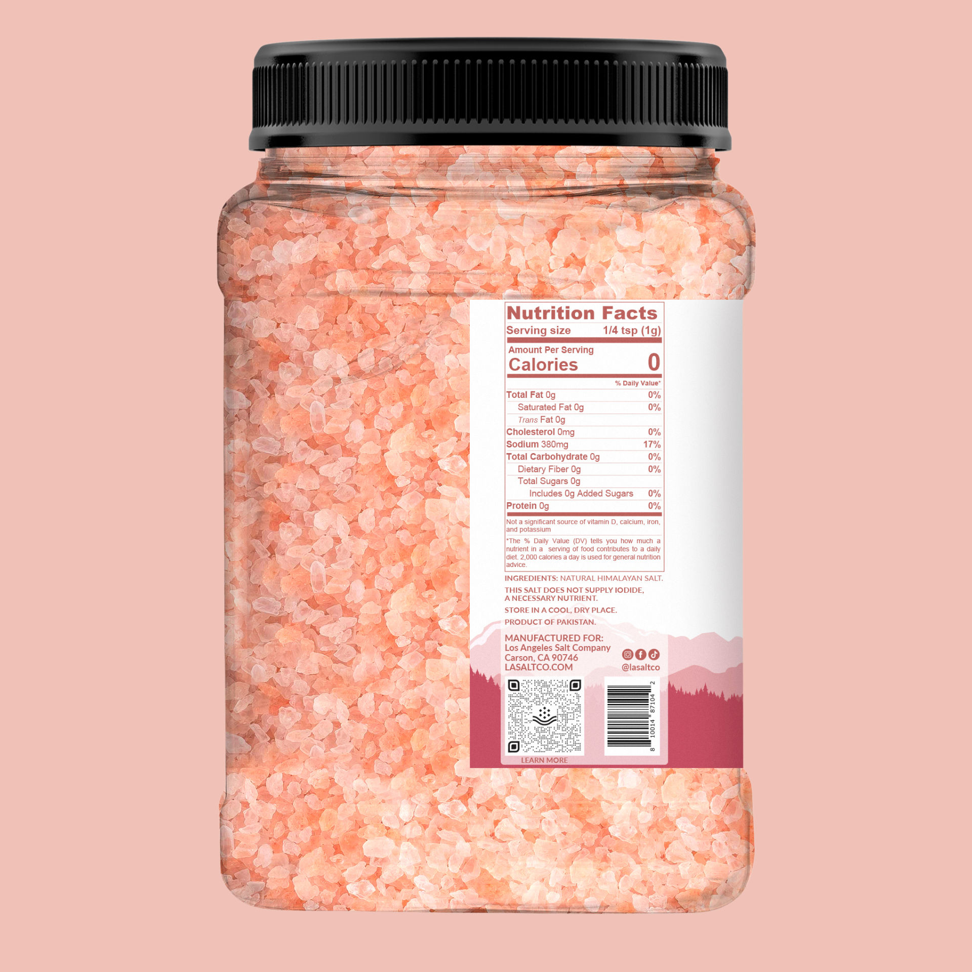 Kashmir Pink® Himalayan Salt Coarse Jar